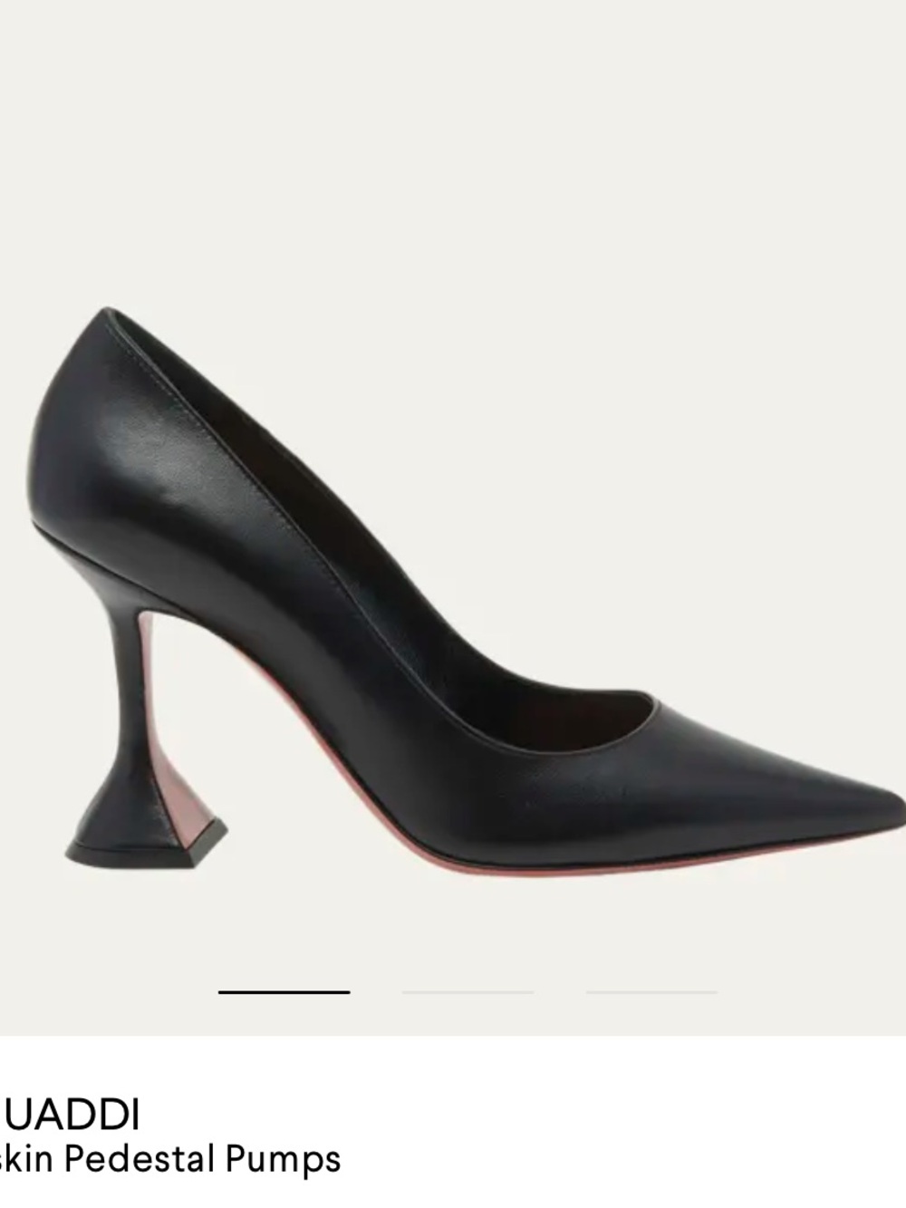 Amina Muaddi Black Ami Lambskin Pedestal Pumps - worn once -size 37